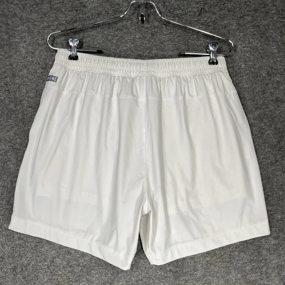 Rhone Pursuit Shorts Mens M White Lined Drawstring performance 4.5